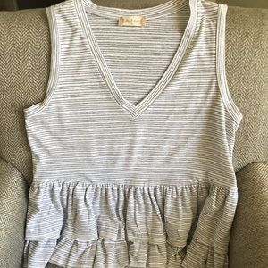 Altar’d State Striped Sleeveless Peplum top Sz S